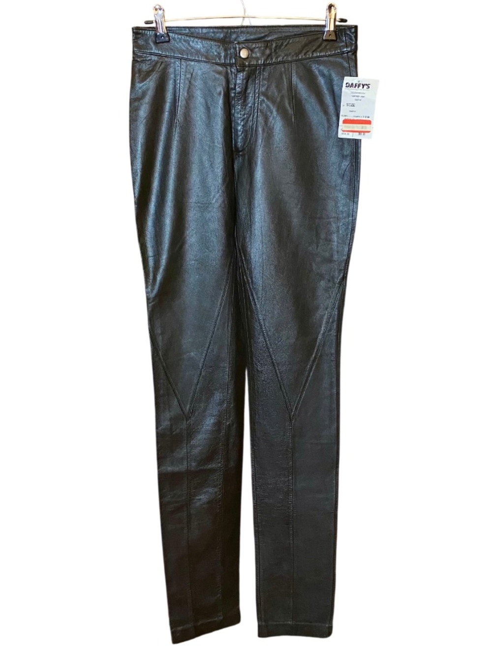 Gestuz Archival Y2K Runway NWT Black Real Leather Biker Cigarette Pants 26 4